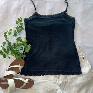 Sonoma Black Lace-Trim Camisole